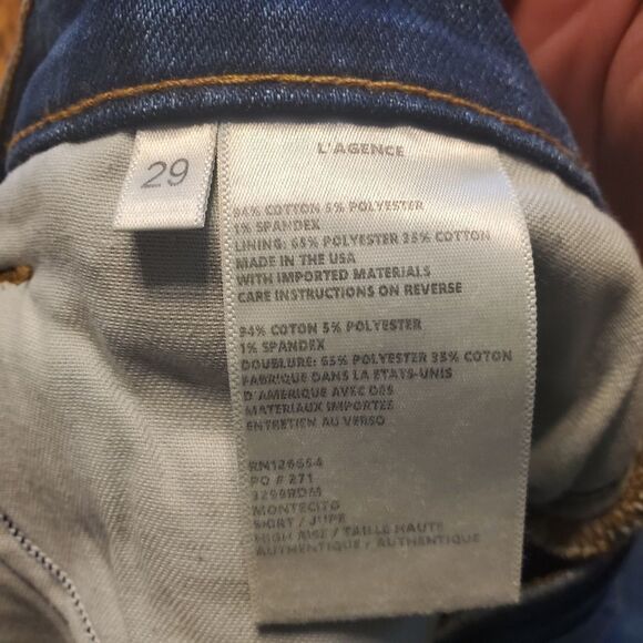 L'Agence blue denim cutoff skirt size 29 - Picture 3 of 4